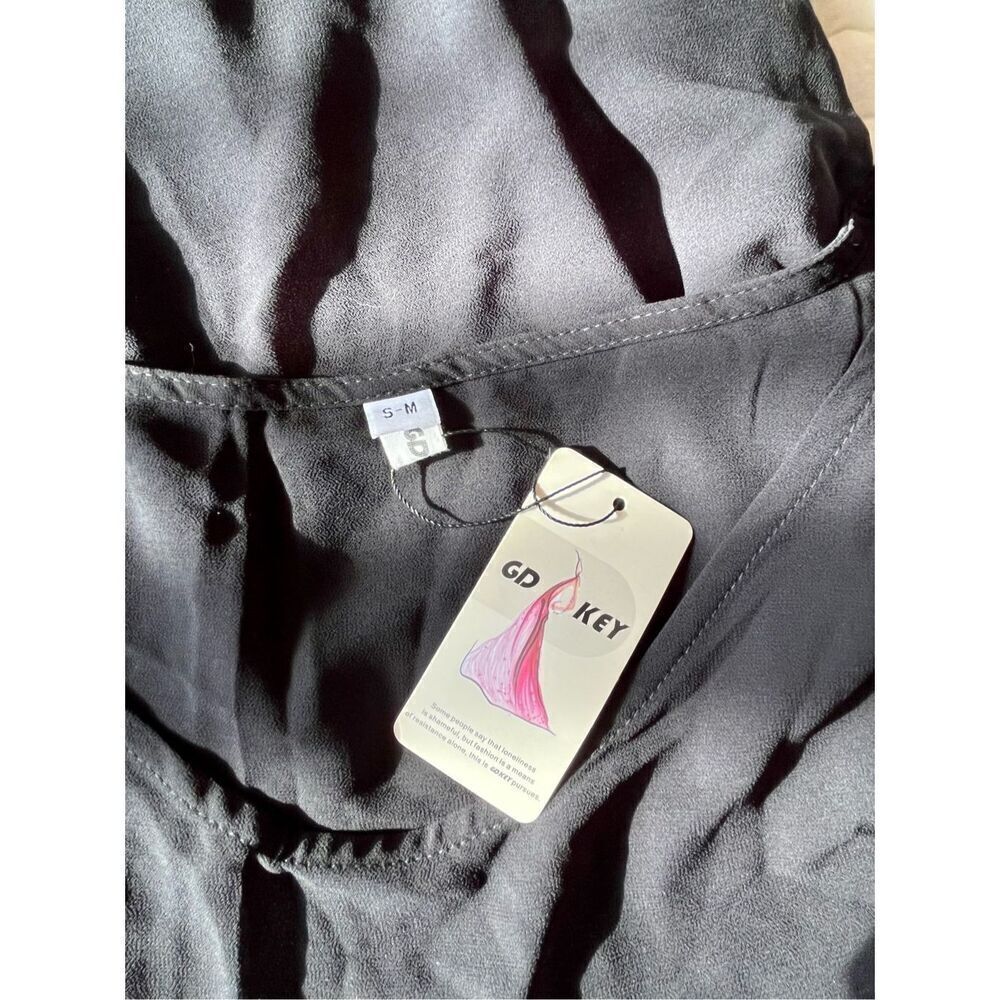 GD key black tassle swim cover up NWT S/M - Picture 3 of 3